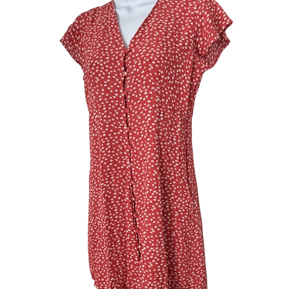 Rails Red Floral Button-Front Dress